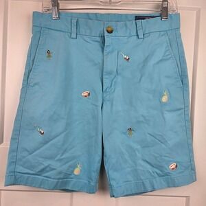Vineyard Vines Men's Tropical Vacay Stretch Breaker Shorts Blue Size 30